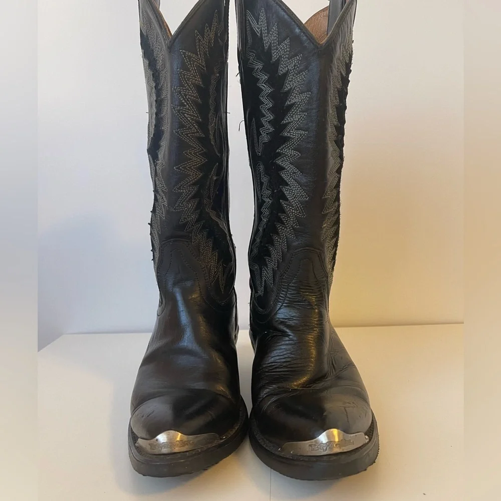 Vintage Harley Davidson Black Cowboy Boots Men’s 6.5
